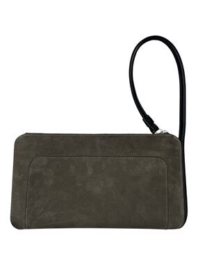Graf Lantz Gray Suede 12 in Wristlet Clutch Purse